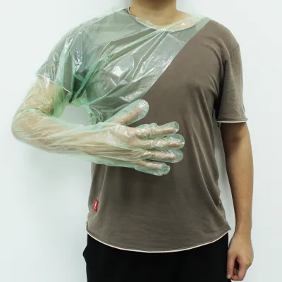 PE Long Gloves Veterinary Gloves With Integrated Head Loop Routine Specialty Emergency Care Vaginal Exams Insemination