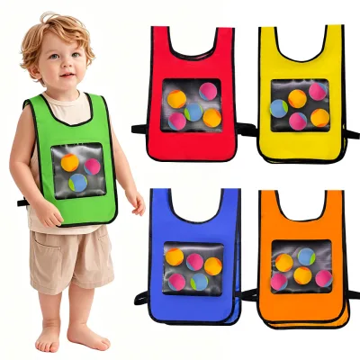 Indoor and Sports Activities for Kid Outside Play, Outdoor Yard Catching Ball Set, Dodgeball Target Set with Soft Fleece Balls