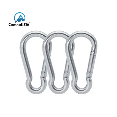 Stainless Steel Carabiner 304/316 DIN5299C Spring Snap Hook Heavy Industry Plain Lifting Hanger for Lifting & Storage