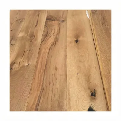 Wide Plank Engineered Hardwood Flooring 220mm Hand Scraped Oak Finished for Villa