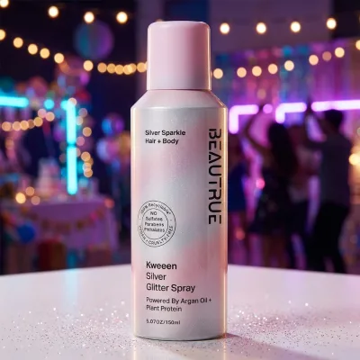 Private Label VOC Environmental Glitter Shiny Liquid Spray Non-Sticky Formula Shimmer for Hair and Body Cosmetics Glitter Spray