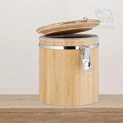 Good Sealing Personalised Coffee Jars Natural Bamboo Jars for Coffee Sugar Tea