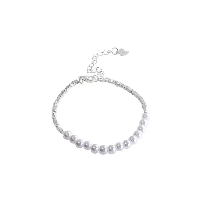 Premium Sense of Broken Silver Pearl Bracelet Female Niche Design Exquisite Versatile Strings Burst Fashion Accessories tide