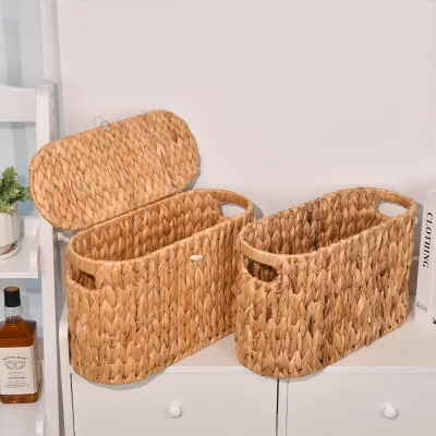 Toilet Paper Storage Box Natural Water Hyacinth Toilet Paper Basket Home Hotel Bathroom Storage Large Sundries Storage Basket