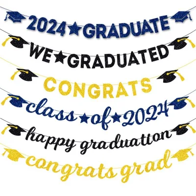 Wholesale Graduation Season Decoration Pull Flag Pull Flower Graduation Party Background Layout 'GRAD' Pull Flag Banner