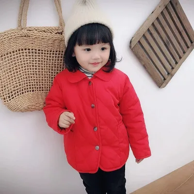 2021 Winter New Product Children Jacket Keep Warm Girls Cotton Padded Solid Color Casual Boys and Girls Coats for Kids