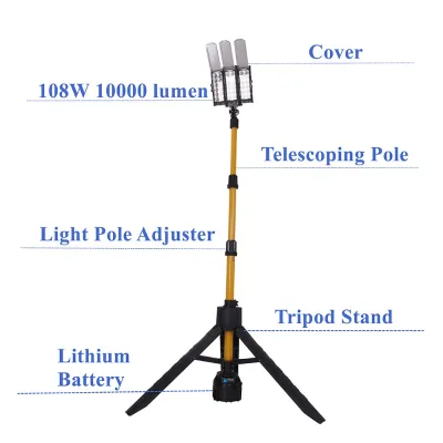 Exterior Outdoor Led Area Light Mobile Lifting Equipment for Site Road Construction Emergency Lighting DC White 12V Ip65 Yellow