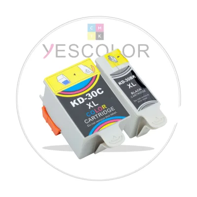 Yescolor Premium Compatible 30XLC 30XLBK Ink Cartridge for Kodak Esp C310/C110/C315/1.2/3.2/3.2S Office 2150/2170 Hero Printer