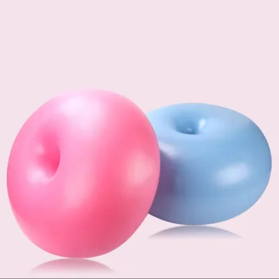 Custom Logo Yoga Exercise PVC Antibrust Donut Apple Shape Yoga Ball With Pump