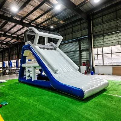 Premium Factory Price High Climbing Water Skiing with Air Canopy Inflatable Large Slide for Commercial Theme Park