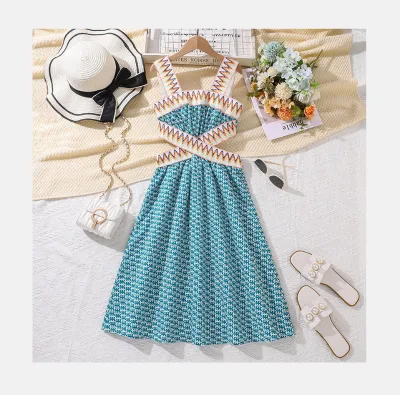 2025 New Casual Girls Dresses Spring and Summer Temperament Suspender Skirts for 8-12 Year Children's Clothing