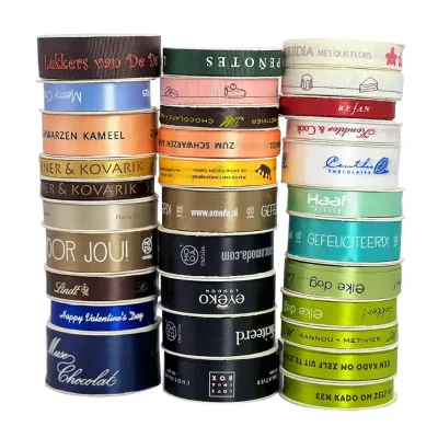 Hot Sale Personalized Various Colors logo Ribbon Custom Printed Satin Ribbon Gift Ribbon With logo