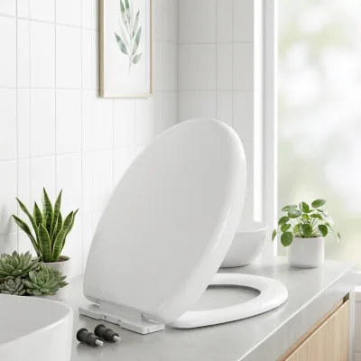PP Soft Close Toilet Seat Cover 105 Degree Expansion Bracket Dirt-Repellent Quick Release Replacement 5 Year Warranty Modern