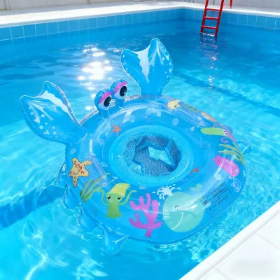Crab-shaped Baby Swim Float Seat Ring for 0-4 Years Old Boys & Girls, Cross-border Inflatable Armbands & Pool Float