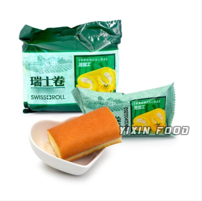Factory Direct Banana Flavor Cream Center Filled Cake swiss Roll Cake