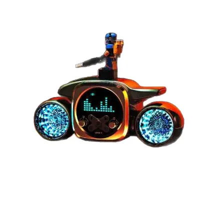 Optical-field Speaker  Display Screen Blue-light Breathing Light Dual-lamp Wing Design LED Digital Display Battery Powered