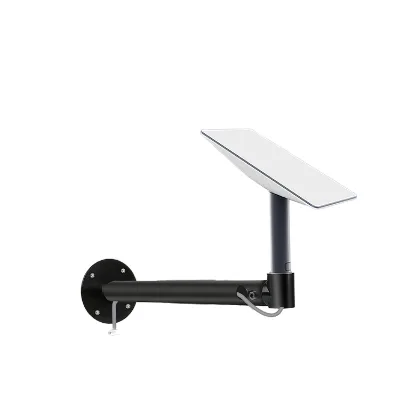 JH-Mech Antenna Bracket Windproof Satellite Starlink Mount L Shape Adapter Adjustable Black Carbon Steel Antenna Mount Pole