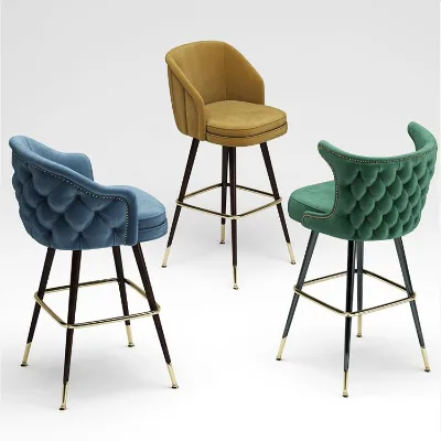 Modern Furniture Leather Chair Living Room Stainless Steel Chair Stool bar