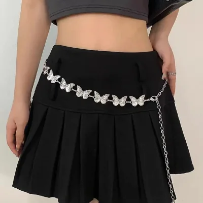 Fashion Style Alloy Chain Body Jewelry for Women Trendy Butterfly Waist Chains with Women Accessories for Party