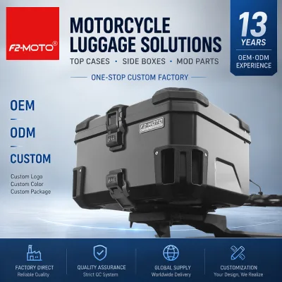 F2 MOTO 50-Ultra Plastic Motorcycle Tail Box, Waterproof and Drop-resistant, Combination Lock Replaceable Lock Cylinder