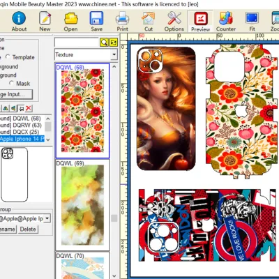Sticker Design Software and Mobile Screen Film Back Skin Cutting Machine for Store or Online Business