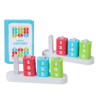 Educational Color Matching Challenge Game, Fast Pattern Stacking Games, Fun Family Board Number Puzzle Game for Kids & Adults