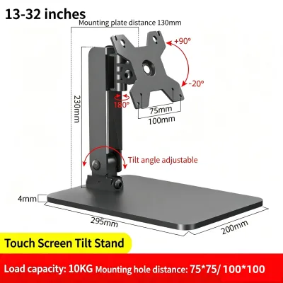 Single Monitor Stand Monitor Base Max Load 10KG for 13-32" Screen Display Mount 360 Degree Rotatable Base Swivel Tilt Model DZ31
