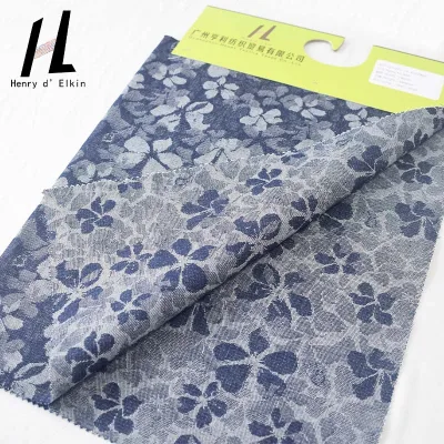 Factory Wholesale High Quality Polyester Cotton Jacquard Yarn Dyed Twill Jeans Denim Fabric for Vintage Fashion Jacket Bag