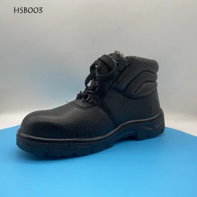 LXG,industry Factory Anti-puncture Sturdy Black Labor Shoes Breathable Leather Lining Safety Boots with Stitching HSB003