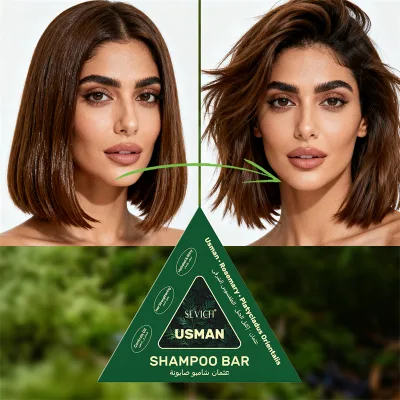 SEVICH Usman Shampoo Bar Hair Enhancing Repairing Strengthening Balances Scalp Reduces Breakage Plant Fiber Bar