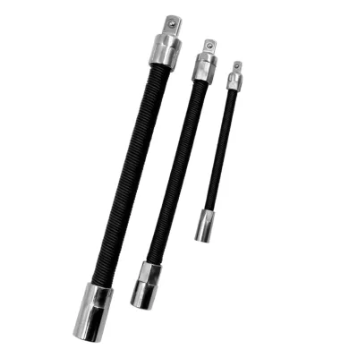 3pcs 1/4 3/8 1/2 Inch Drive Flexible Socket Adapter Extension bar for Narrow Spaces