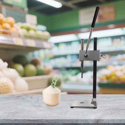 Green Coconut Cutting Open Knife Fruit Shop Portable Manual Coconut Hole Opener Shell Coconut Hols Opening Drill Machine