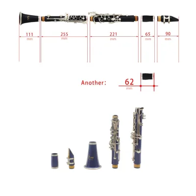 JELO AY-GY0031 17 BB Flat Soprano Binocular Contrabass Woodwind Instrument ABS Clarinet Flute Cupronickel Clarinet Product Case