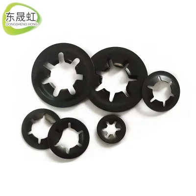 65 Manganese Steel 304 Stainless Steel Toroidal Toothed Dense Type Bearing Retaining Ring Circlip Blackened Finish GB/T 892-1986