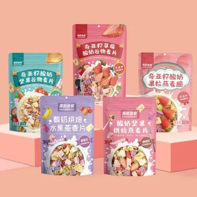 Chia Seed Strawberry Cereal Fruit Oatmeal Chia Seed Yogurt and Nuts Bulk Discounts Available