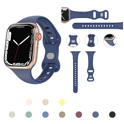 Silicone Replacement Strap for Watch 7/6/5/4/3/2/1 38/40/41mm & 42/44/45mm Sizes Multi Colors Fashion Watch Bracelet