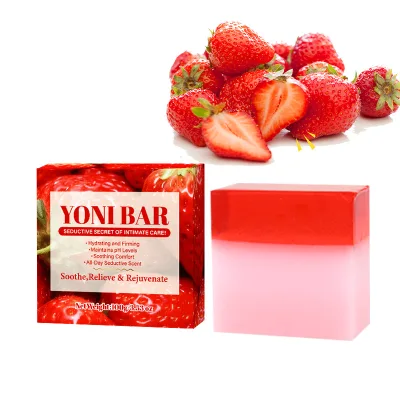 Private Label Organic Deep Cleansing Soothing Moisturizing Women Private Part Feminine Intimate Strawberry Yoni Soap 100g