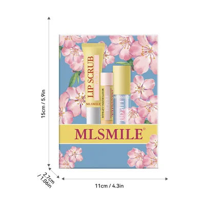 New Hot Sell 3-in-1 Lip Care Lip Oil Scrub Set (Vitamin E Rich) Vegan Peptides Moisturizer Exfoliating Whitening Lip Scrub Balm