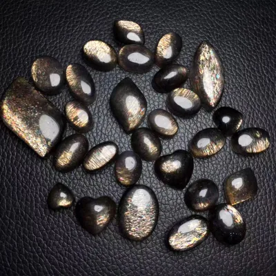 Hot Sales High Quality Natural Rainbow Backbone Crystal Healing Stone Black Sunstone Pendant for DIY Gifts