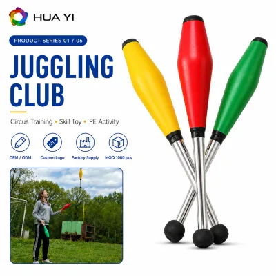 Professional Multicolor Juggling Clubs Set Anti-Drop Durable Plastic Educational Juggling Pins for Beginners & Kids Show Props