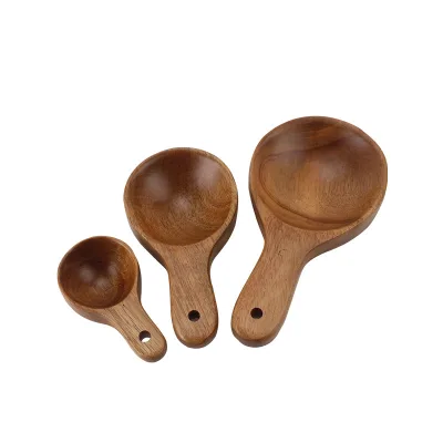Acacia Wood Three-piece Set of Measuring Spoons, Baking Tools Coffee Spoon Set Cooking Sauce Measuring Cup