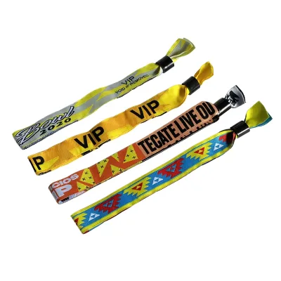 Adjustable Woven Artificial Wristband Custom Decorative Hand Strap Reusable Fabric Wrist Band for Festival Souvenir Wholesale