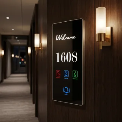 Greentech Smart Touch Screen DND Control Panel with Retro Style Do Not Disturb Button Status Light for Hotel Room Doorplate