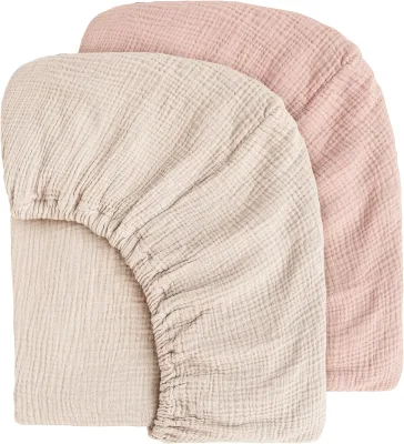 Neutral Fitted Baby Bed Sheets for Standard Crib & Toddler Mattress - Soft ,Muslin Crib Sheets for Baby Girls and Boys,