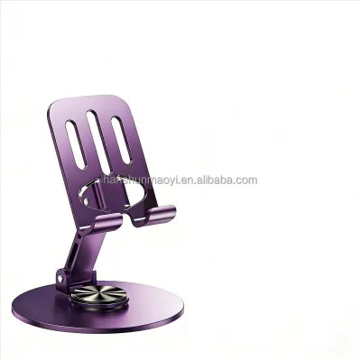 Multi-Functional Phone Stand Featuring 360 Rotation and Foldable Design for Mobile and Desktop Use