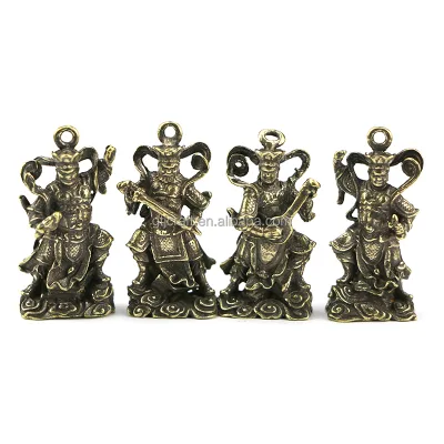 Wholesale Pure Copper Four Statues of Heavenly Kings Four Golden Steel Statues Retro Copper Ornaments