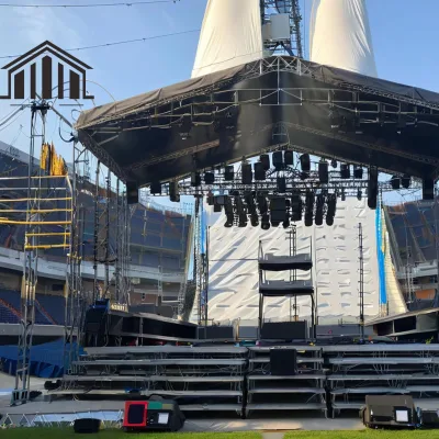Portable Indoor Aluminum Truss for Exhibitions Square Plywood Stage with TUV Certificate Easy Moving Feature