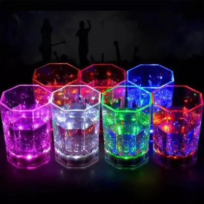 Flash Light up Cups Automatic Water Activated LED Glowing Wine Glasses Liquid Activated Multicolor Cups