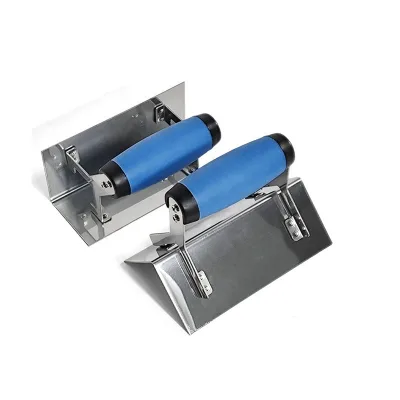 Diy Corner Plasters Trowel with Soft Grip Carbon Steel Blade and Squared Concrete Float Stainless Steel Plastic Rubber Features