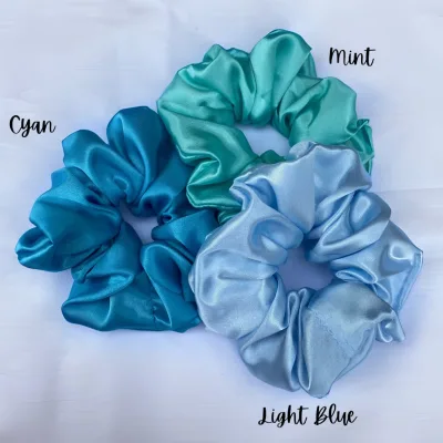 Large Satin Silk Hair Scrunchies for Women Customizable Big Hairbands